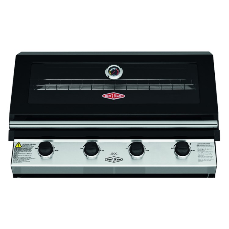 Beefeater 1200E Series - 4 Burner Gas Built in BBQ in Black 