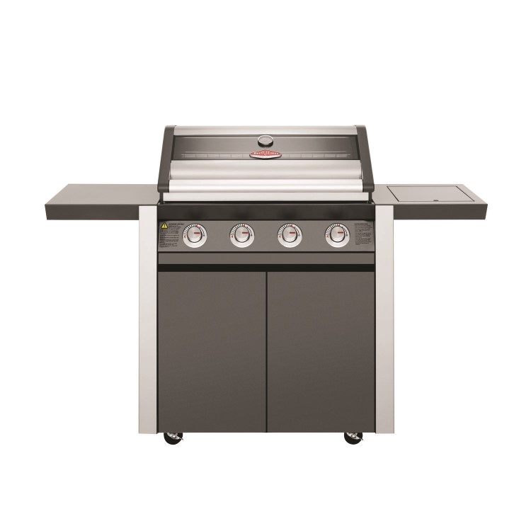 BeefEater 1600E Series - 4 Burner Gas BBQ Grill & Side Burner Trolley - Dark