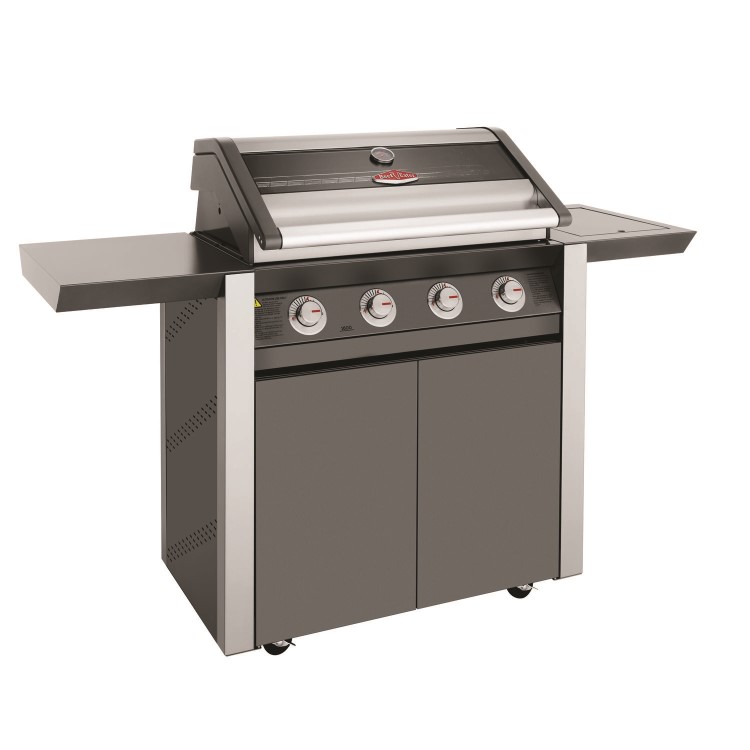 BeefEater 1600E Series - 4 Burner Gas BBQ Grill & Side Burner Trolley - Dark