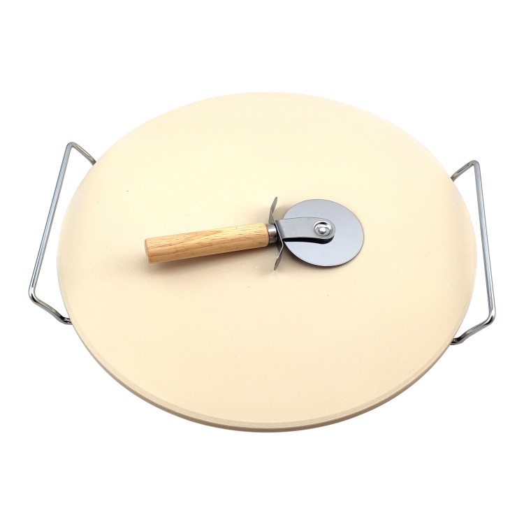 Boss Grill 13 Inch Round Pizza Stone with Pizza Cutter