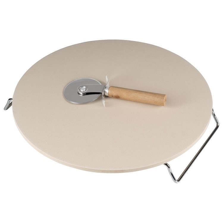 Boss Grill 13 Inch Round Pizza Stone with Pizza Cutter