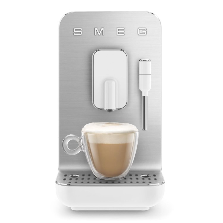 Smeg Retro Style Automatic Bean to Cup Coffee Machine with Milk Frother - White