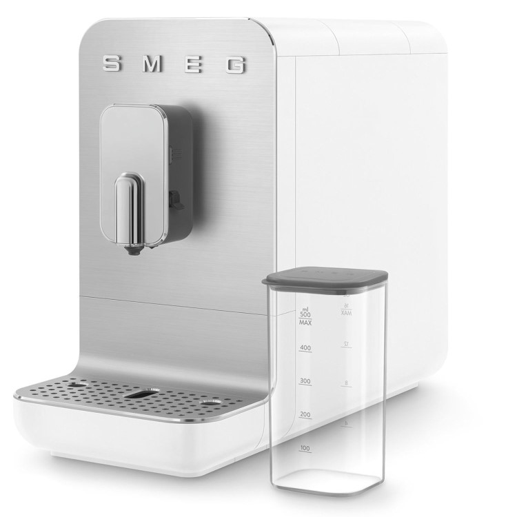 Smeg Retro Style Automatic Bean to Cup Coffee Machine with Auto Milk Frother - White