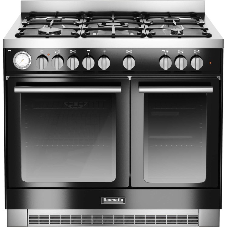 Baumatic BCD925BL Twin Cavity 90cm Dual Fuel Range Cooker - Black