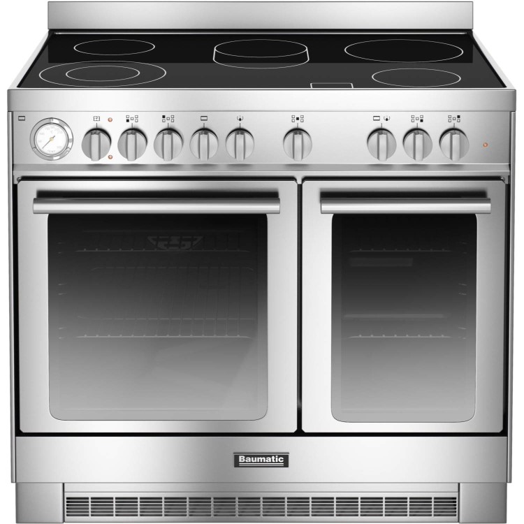 Baumatic BCE925SS Twin Cavity 90cm Electric Range Cooker With Ceramic Hob - Stainless Steel