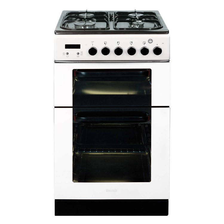 Baumatic BCG520W Dual Cavity 50cm Gas Cooker White