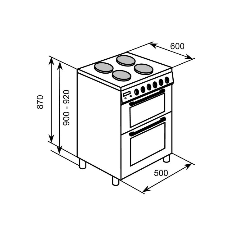 Baumatic BCG520W Dual Cavity 50cm Gas Cooker White