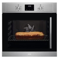 AEG 3000 Series Electric Single Oven with Left Hand Opening Door - Stainless Steel