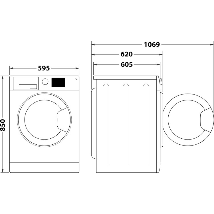 Refurbished Indesit BDE107625XWUKN Freestanding 10/7KG 1600 Spin Washer Dryer White