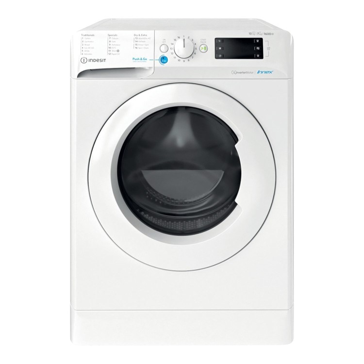 Refurbished Indesit BDE107625XWUKN Freestanding 10/7KG 1600 Spin Washer Dryer White