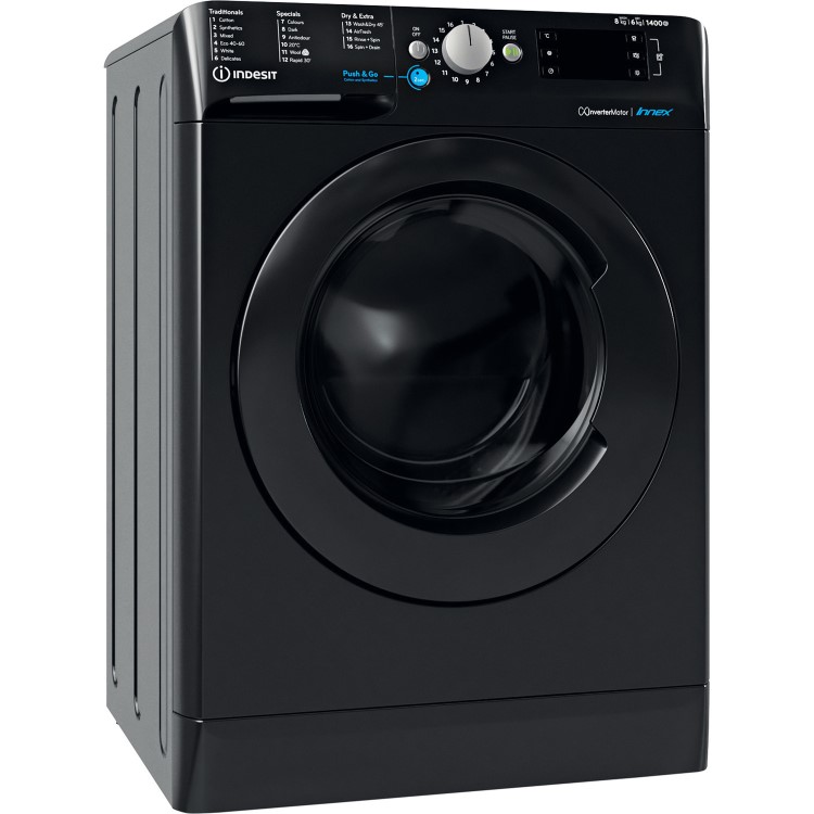 Indesit 8kg Wash 6kg Dry 1400rpm Washer Dryer - Black