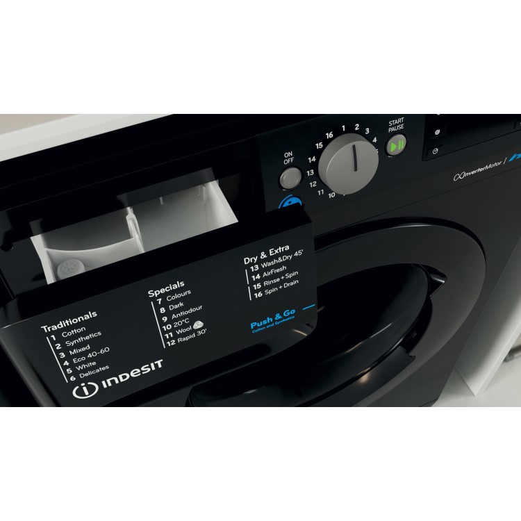 Indesit 8kg Wash 6kg Dry 1400rpm Washer Dryer - Black