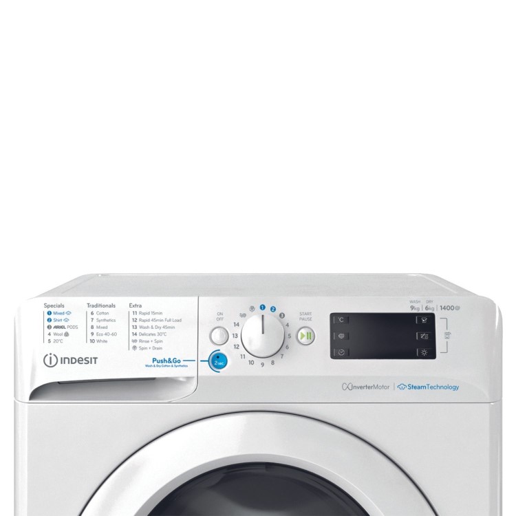 Indesit Push&Go 9kg Wash 6kg Dry 1400rpm Washer Dryer - White