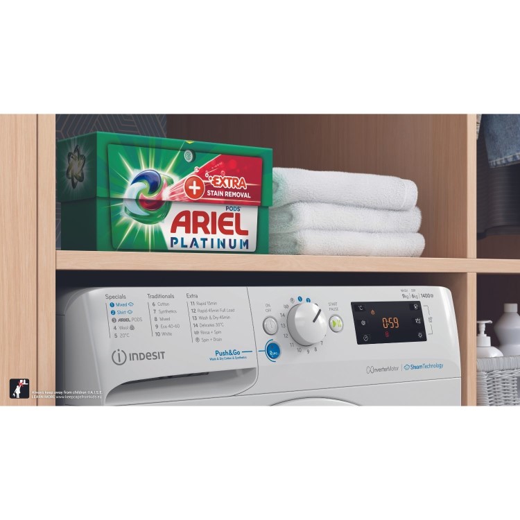 Indesit Push&Go 9kg Wash 6kg Dry 1400rpm Washer Dryer - White