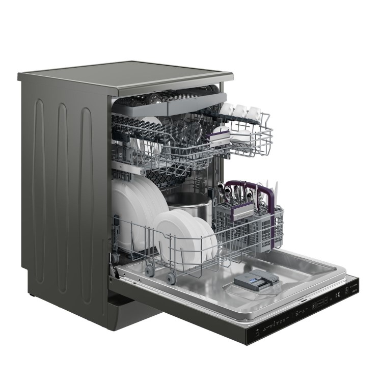 Refurbished Beko HygieneShield BDEN38640FG 16 Place Freestanding Dishwasher Graphite