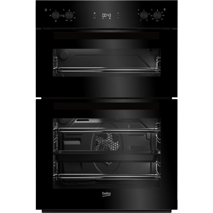 Beko BDF22300B Large Capacity Electric Built In Double Oven - Black