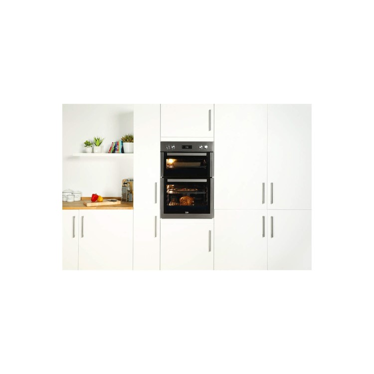 Beko Electric Built In Double Oven - Stainless Steel