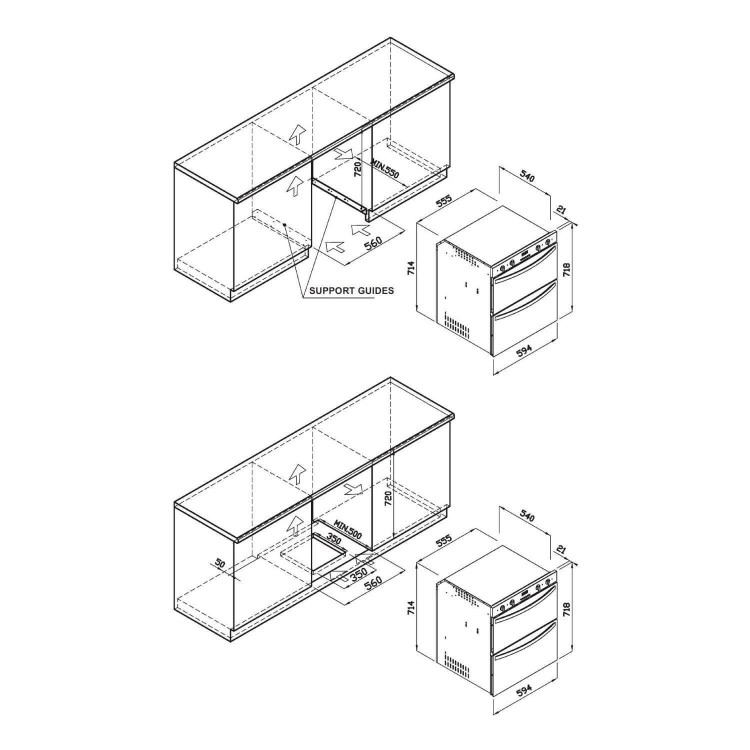 Gorenje BDU2136AX Multifunction Electric Built Under Double Oven - Stainless Steel