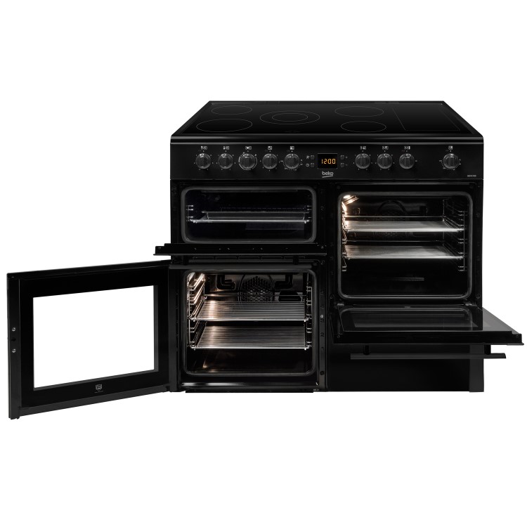 Beko BDVC100K 100cm Double Oven Electric Range Cooker With Ceramic Hob Black