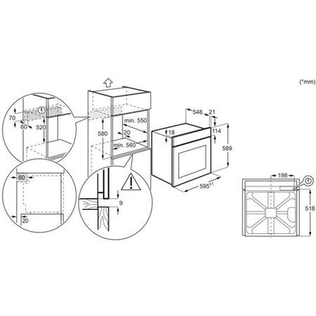 Refurbished AEG 3000 Series BEX335011B 60cm Single Built In Electric Oven Black