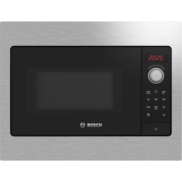 Refurbished Bosch Series 2 BFL523MS3B Built In 20L 800W Microwave Black With Steel Trim