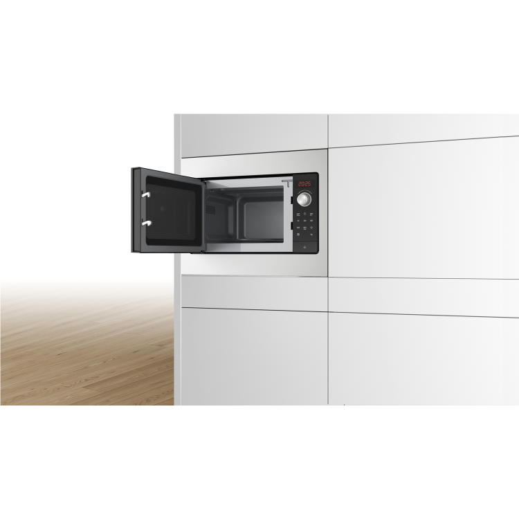 Refurbished Bosch Series 2 BFL523MS3B Built In 20L 800W Microwave Black With Steel Trim