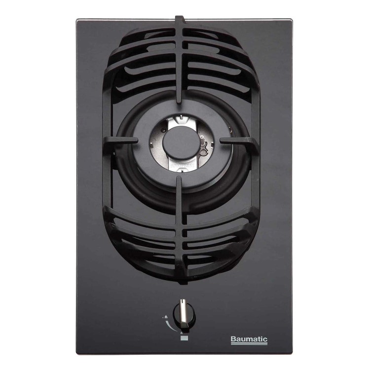 Baumatic BGG30 Wok Burner Domino Gas-on-glass Hob - Black