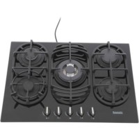 Baumatic BGG70 Slim-Line 70cm Wide Five Burner Gas-on-glass Hob Black