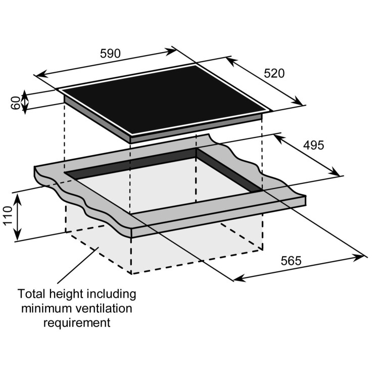 Baumatic BHI615 Touch Control Frameless 60cm Induction Hob