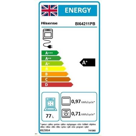 Refurbished Hisense BI64211PB 60cm Single Built In Electric Oven with Pyrolytic Cleaning Black