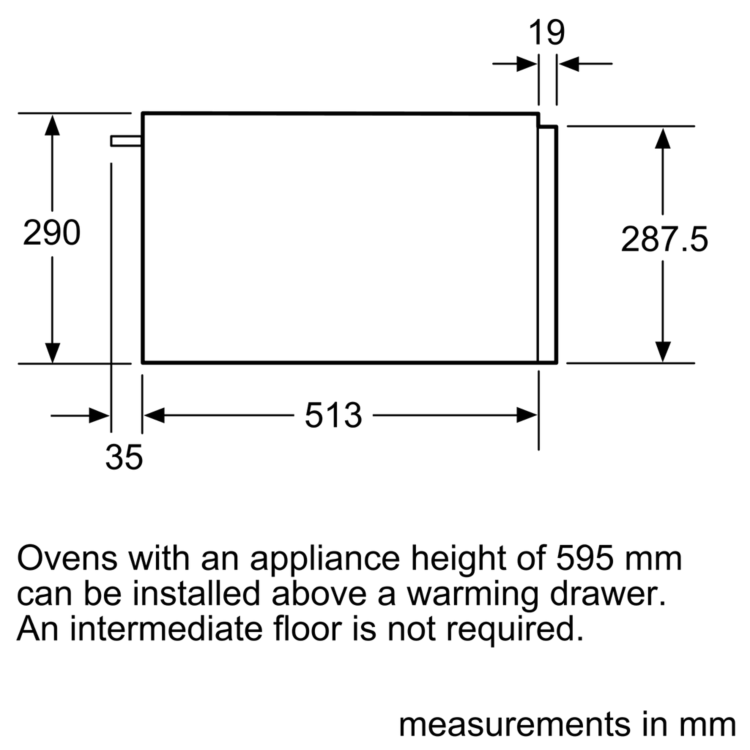 Siemens 29cm High Warming Drawer - Stainless Steel