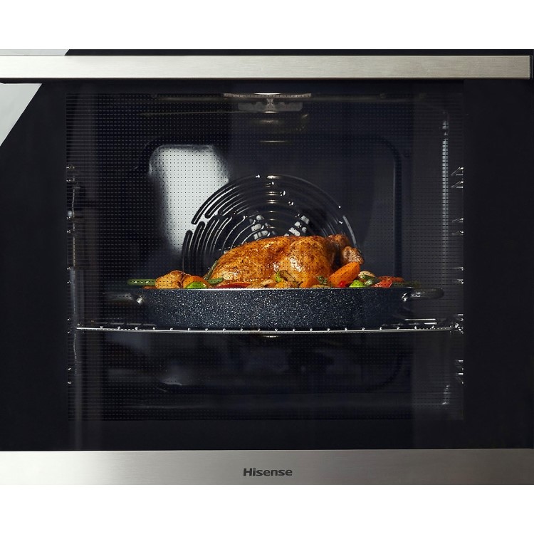 Refurbished Hisense BI64211PB 60cm Single Built In Electric Oven with Pyrolytic Cleaning Black