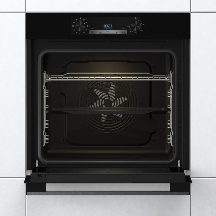 Refurbished Hisense BI64211PB 60cm Single Built In Electric Oven with Pyrolytic Cleaning Black