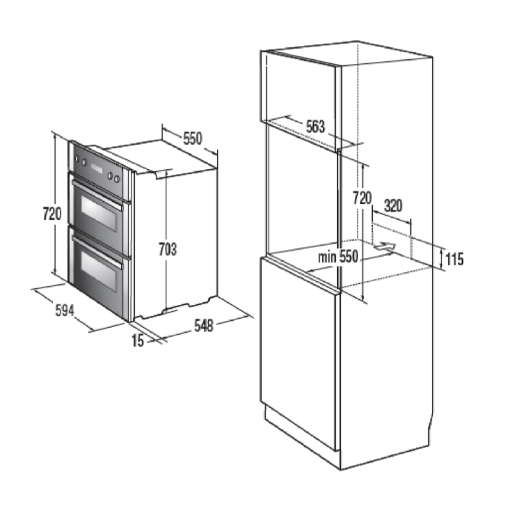 Hisense Electric Built Under Double Oven - Black