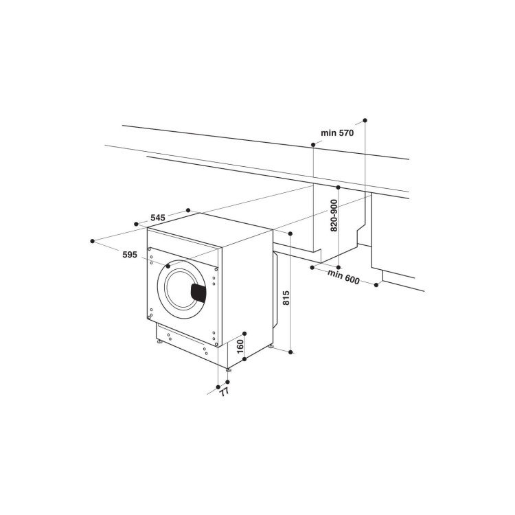 Hotpoint 9kg 1400rpm Integrated Washing Machine - White