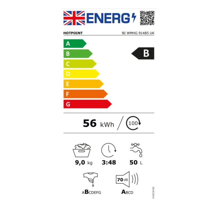 Hotpoint 9kg 1400rpm Integrated Washing Machine - White