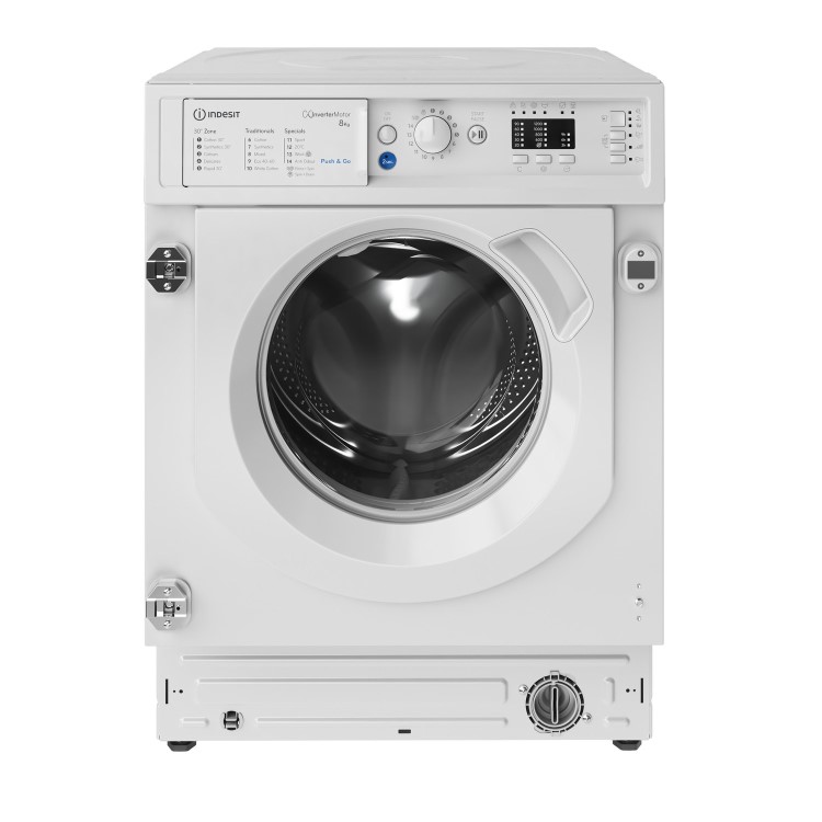 Refurbished Indesit Push&Go BIWMIL81485UK Integrated 8KG 1400 Spin Washing Machine White