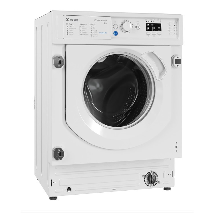 Refurbished Indesit Push&Go BIWMIL81485UK Integrated 8KG 1400 Spin Washing Machine White