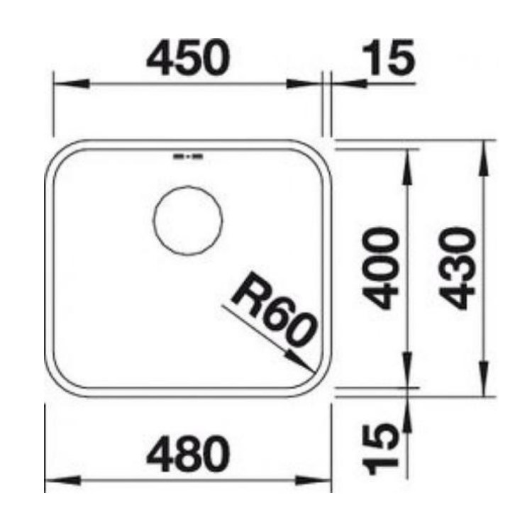 Single Bowl Undermount Chrome Stainless Steel Kitchen Sink -  Blanco Supra 450-U