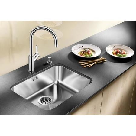 Single Bowl Undermount Chrome Stainless Steel Kitchen Sink - Blanco Supra 500-U