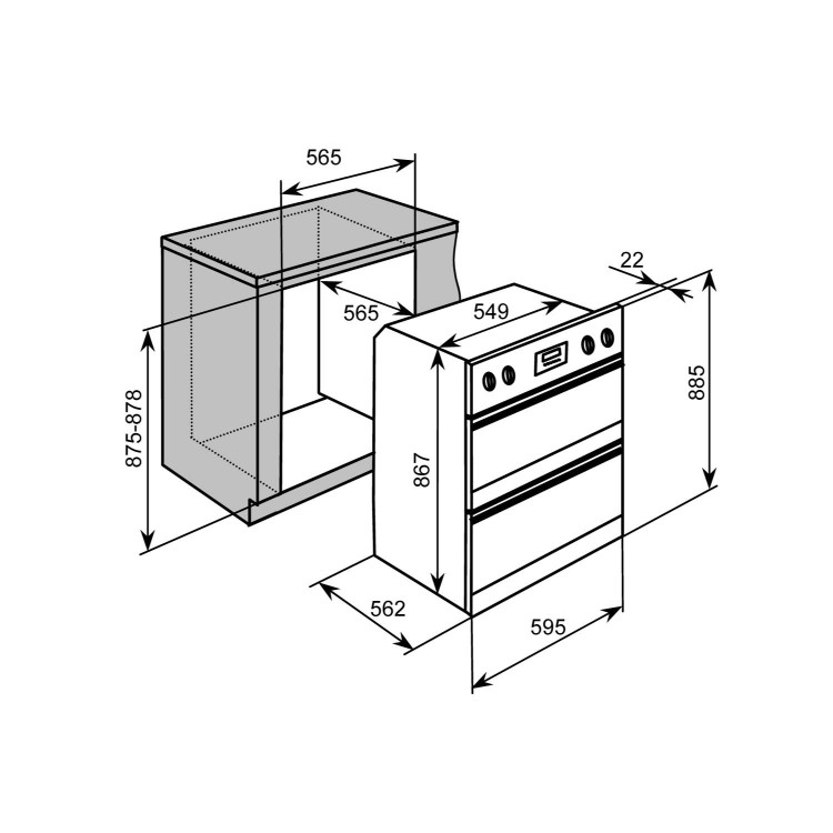 Baumatic BOD890SS Nine Function Electric Built-in Double Oven Stainless Steel