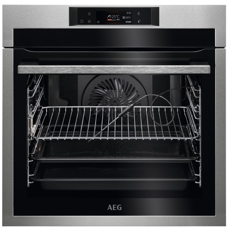 AEG 8000 Series Pyrolytic Self-Cleaning Digital Electric Single Oven with Food Probe - Stainless Steel