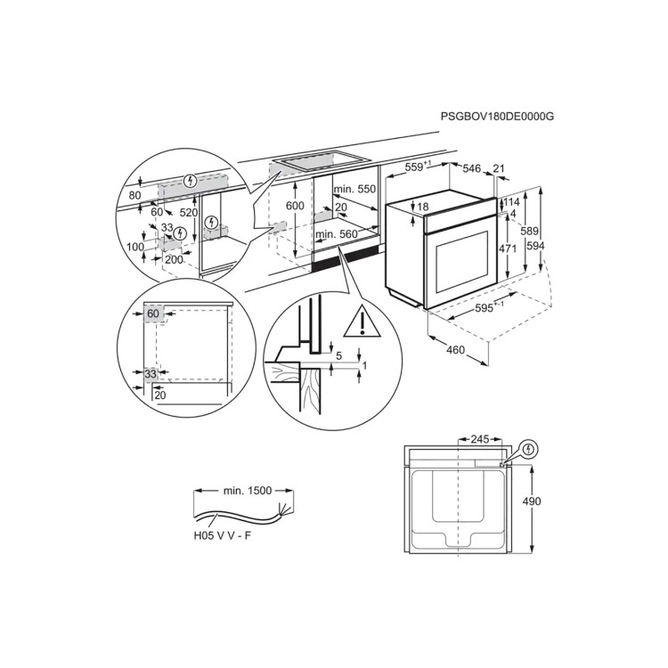 Refurbished AEG 6000 Series SteamBake BPK556260B 60cm Single Built In Electric Oven with Food Probe Black