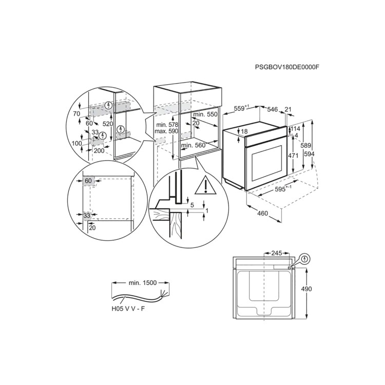 Refurbished AEG 6000 Series SteamBake BPK556260B 60cm Single Built In Electric Oven with Food Probe Black