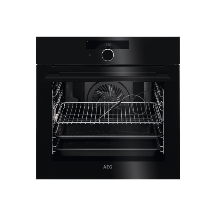 AEG 8000 Series Pyrolytic Self-Cleaning Digital Electric Smart Single Oven with Food Probe - Black