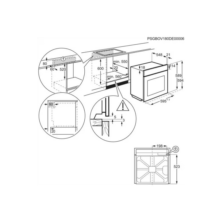 AEG 6000 Series SteamBake Pyrolytic Self-Cleaning Electric Single Oven - Stainless Steel