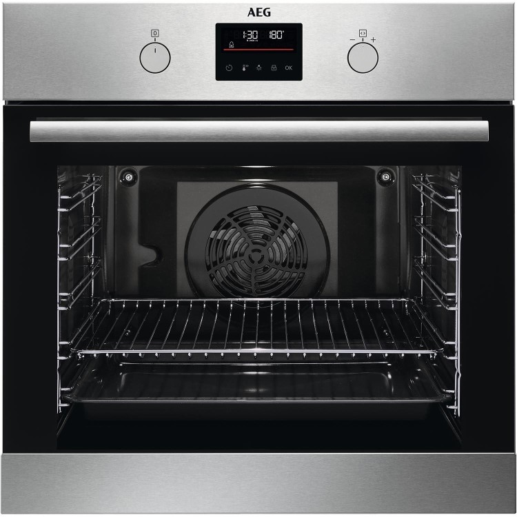 Refurbished AEG BPS355061M 6000 Series 60cm Single Built In Electric Oven Stainless Steel