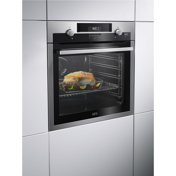 Refurbished AEG BPS551020M 60cm ingle Built In Electric Oven Stainless Steel