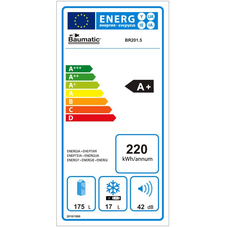 Baumatic BR201.5 In-column Integrated Fridge With Icebox