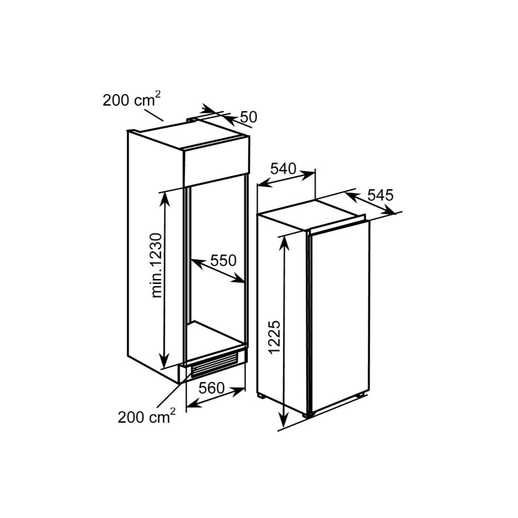 Baumatic BR201.5 In-column Integrated Fridge With Icebox